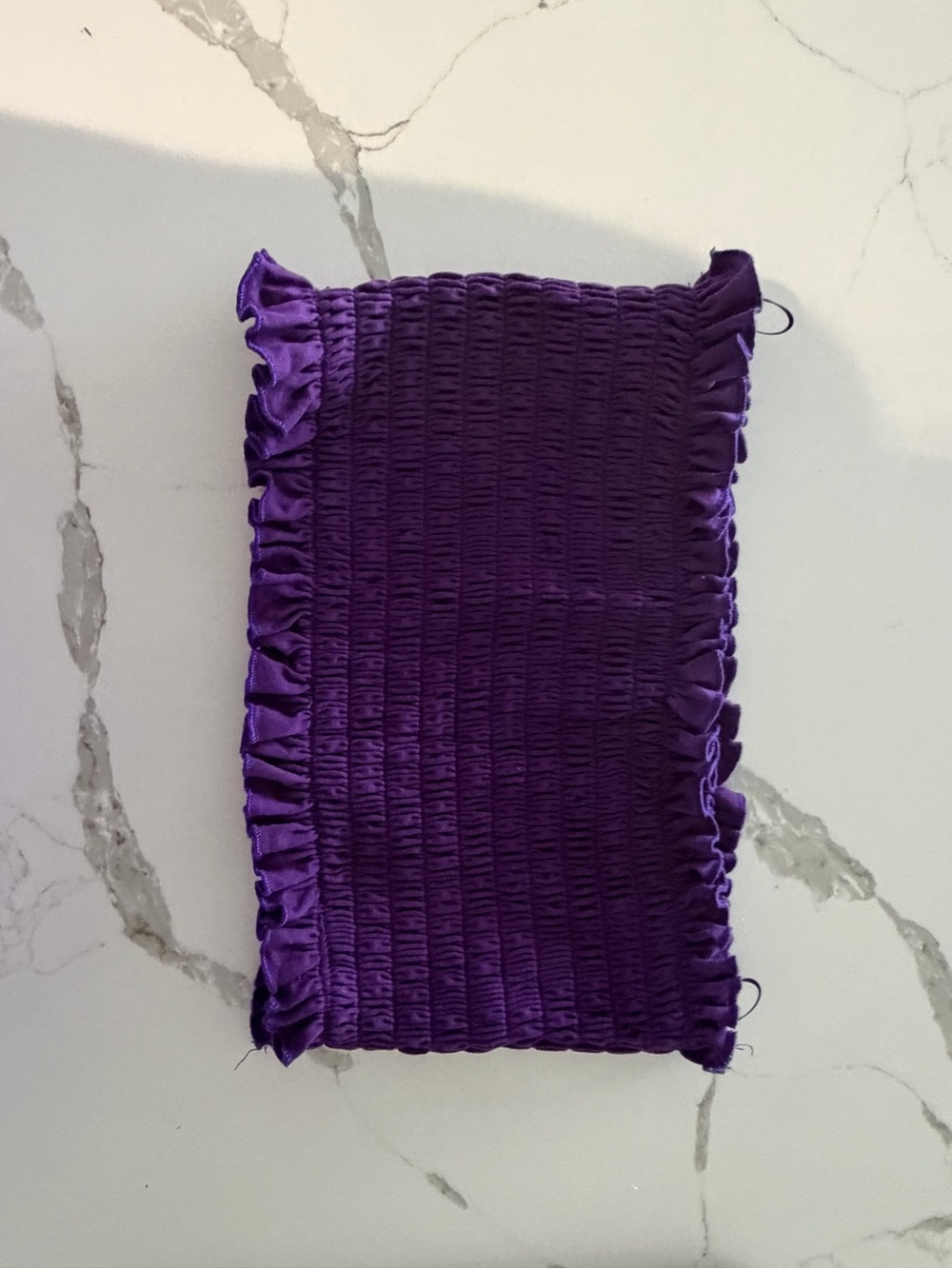 Purple Smocked Ruffle Tube Top